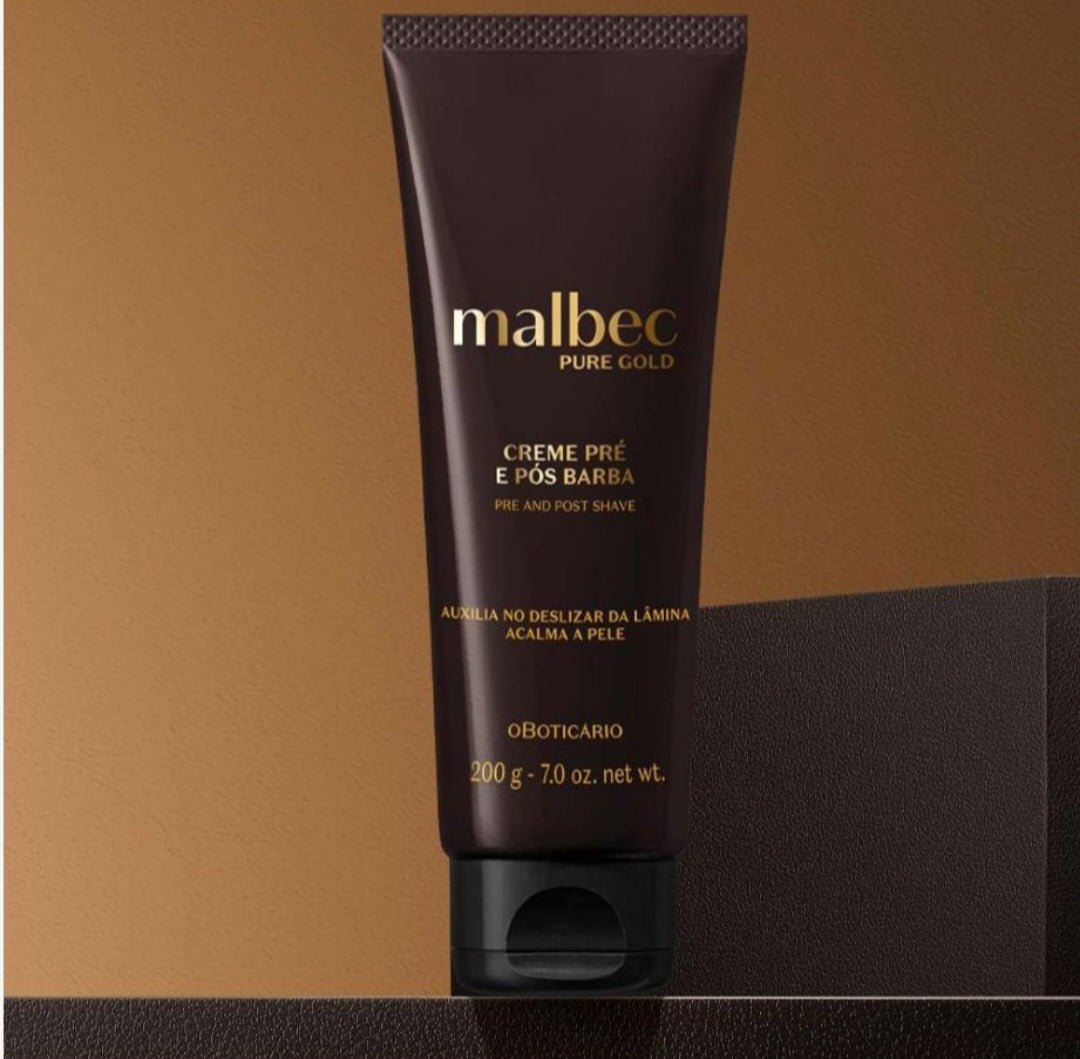 Crème avant et après-rasage Malbec Pure Gold, 200 g