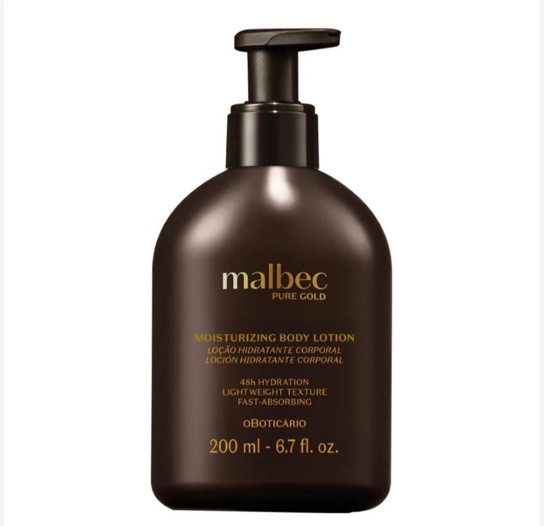 Lotion hydratante Malbec Pure Gold, 200 ml