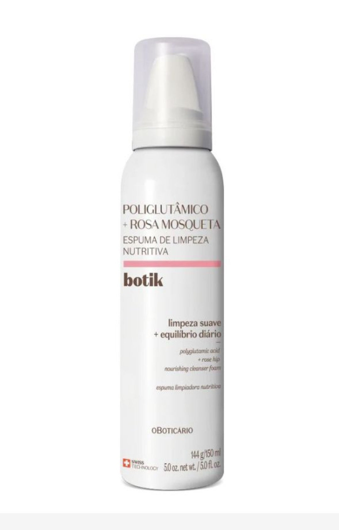 Botik Mousse Nettoyante Nourrissante Polyglutamique + Rose Musquée, 150 m