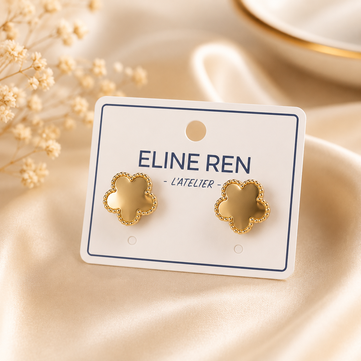 BYREN | ÉLINE L'ATELIER - Boucles d'oreilles en acier inoxydable / 124AQ001 GOLD