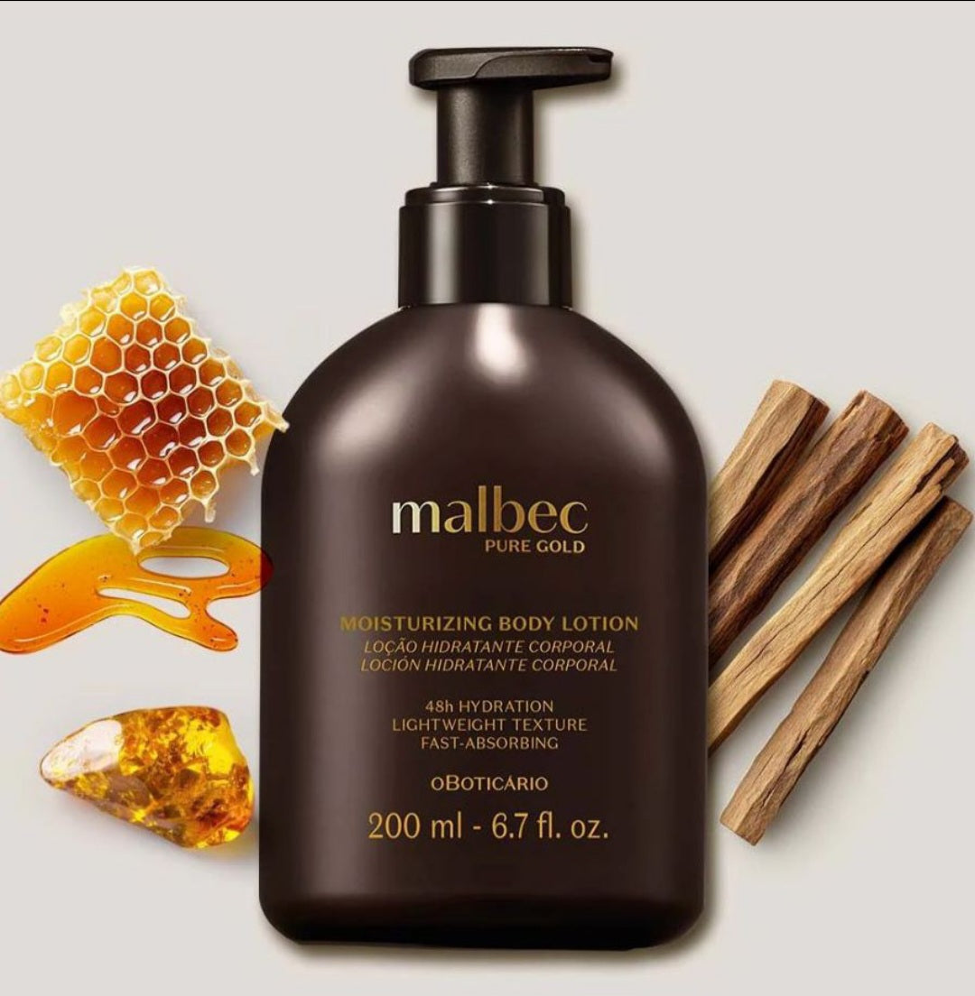 Lotion hydratante Malbec Pure Gold, 200 ml