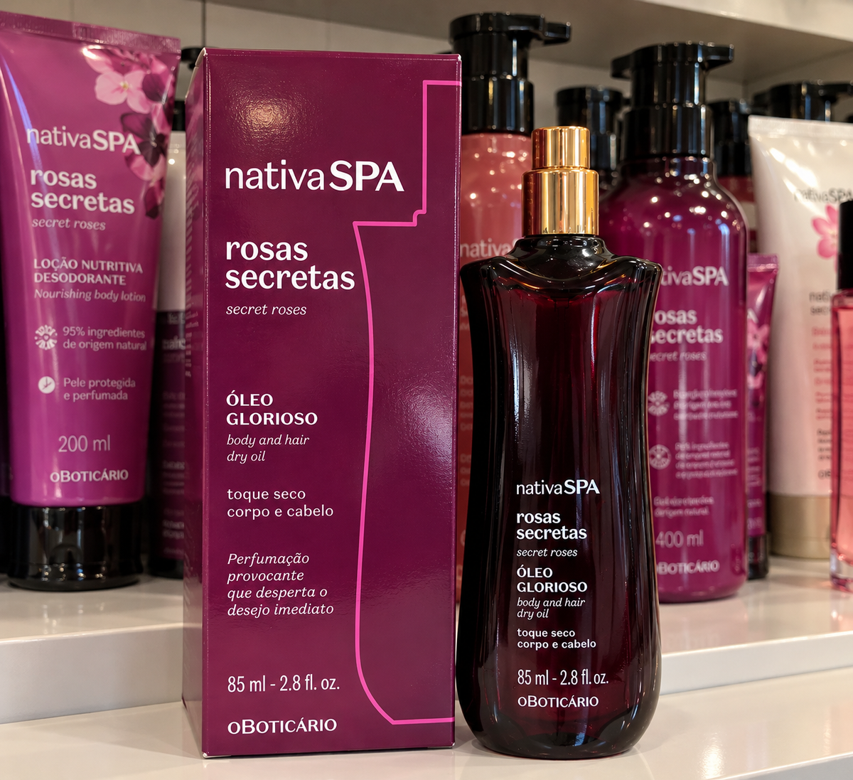 Huile corps et cheveux Nativa SPA Plum/ Rosas Secretas, 85 ml